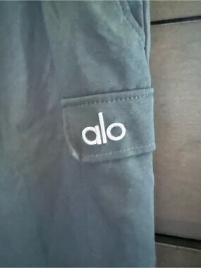 Alo dark green Activewear skirt and Top SET with White Logo